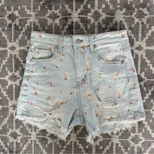 EUC Celebrity Pink Jean Short All Over Floral Design